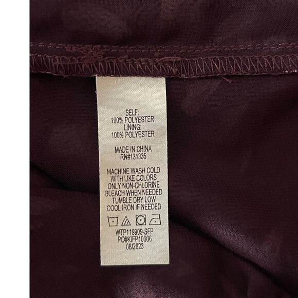 NINE BRITTON FAUX WRAP LONG SLEEVE BLOUSE MEDIUM PETITE‎ PURPLE MULTICOLOR NWT - Picture 10 of 12